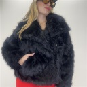 pelliccia foderata con bottoni luxe